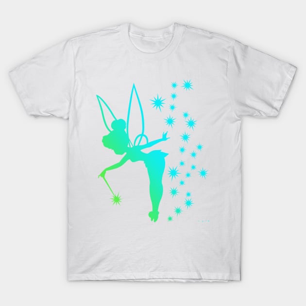 Tinkerbell Ombre Sillhouette T-Shirt by ijsw